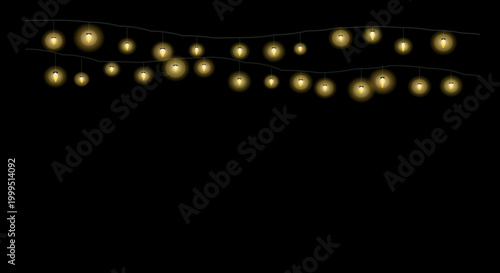 Parallel lines of glowing golden dots form a structured abstract design in darkness.