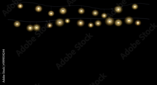 Warm string lights arranged in diagonal patterns against a dark background.