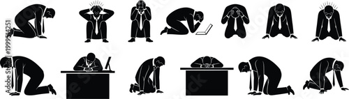 Medieval figures in silhouette a collection of gothic inspired character poses