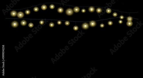 Curved string lights with a soft glow create a stylish and elegant lighting effect.