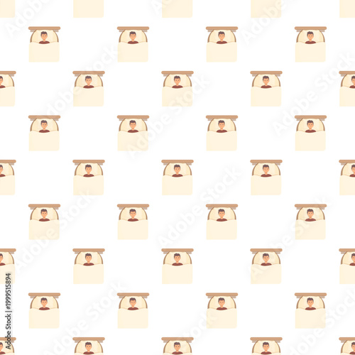 Repeating pattern of a man resting in bed or taking a nap