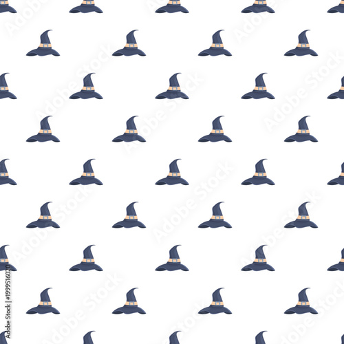 Witch hats creating a seamless pattern for halloween and sorcery backgrounds