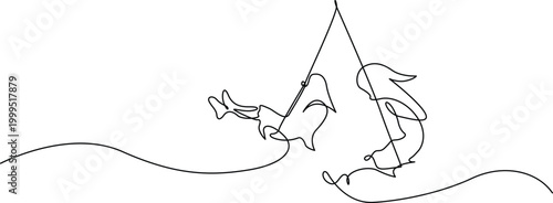 Two dancing dolphins jumping out of water Vector