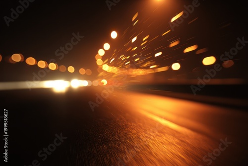 Vibrant highway motion blur at night