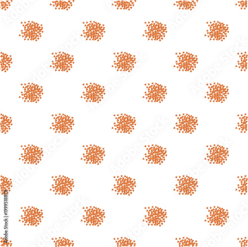 Buckwheat groats creating a repeating pattern on a white background