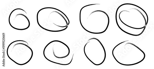 Hand-Drawn Black Marker Circles and Ovals Set on White Background vector illustration of an abstract background with circles