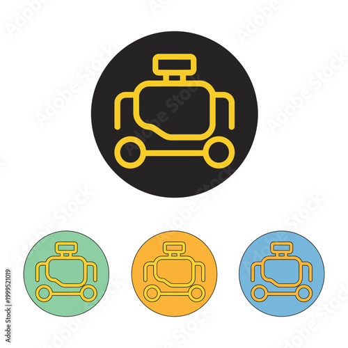 Check engine light set malfunction indicator lamp, car dashboard warning symbols, engine fault icon, automotive diagnostic alert, isolated on transparent background, vector illustration.