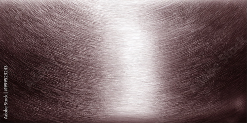 A close up of a woman body with long hair against a polished stainless steel metal plate with a brushed aluminum texture and shiny silver industrial pattern