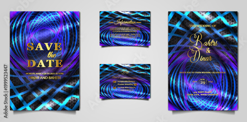 luxury elegant wedding invitation card design set