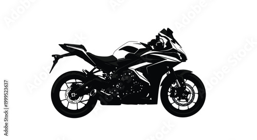 motorcycle silhouette with sleek design and white highlights high quality professional