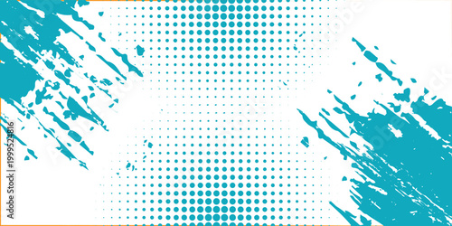 Dots halftone white and blue color pattern gradient grunge texture background. Dots pop art comics sport style vector illustration. vector grunge and dot