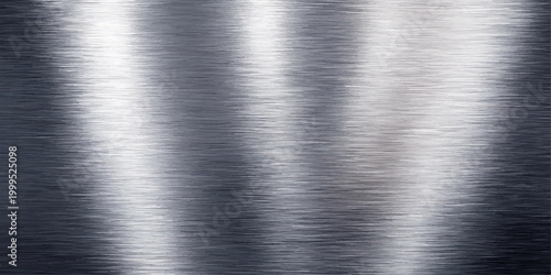 A polished silver brushed metal texture plate features a shiny stainless steel surface with a grey industrial pattern on a smooth metallic aluminum sheet backdrop