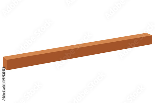 シンプルな角材のイラスト 木材素材と建築資源のコンセプト