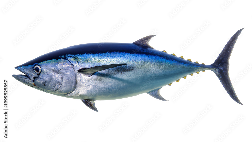 Fototapeta premium Large Bluefin Tuna Fish with Silver Underbelly and Yellow Fins