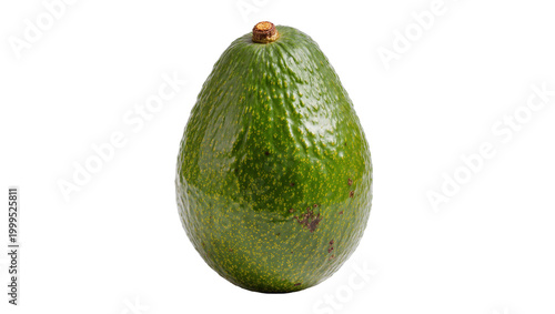 Quadro em tela Ripe green pear-shaped avocado with stem on surface