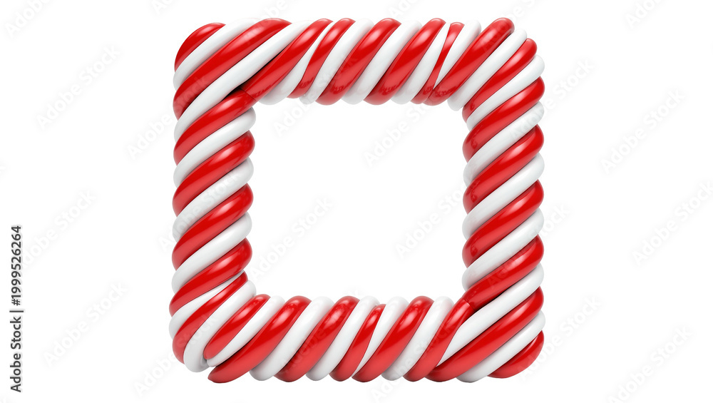 Obraz premium Red and White Candy Cane Square Frame Decoration