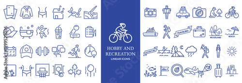 Hobby and Recreation Line Icons Mega Set, Leisure Activity Outline Vector Collection Editable Stroke