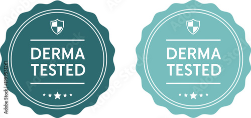Derma Tested Badge Vector Set for Skincare Product Labels and Dermatology Certifications