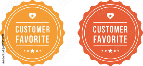 Customer Favorite Badge Set – Orange and Red Award Labels for Best Seller and Top Rated Products
