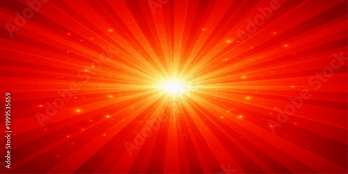 An abstract red star burst vector design featuring bright orange and yellow rays of light that create a glowing sunburst pattern with high energy texture for an artistic wallpaper backdrop