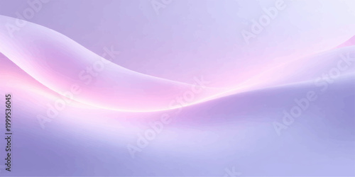 Smooth gradient abstract purple and pink background with bright flowing waves and digital light line patterns in a curved motion vector design