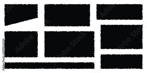 Torn paper set vector set. Scrapbook edge, notebook tear or blank page split vector illustration.