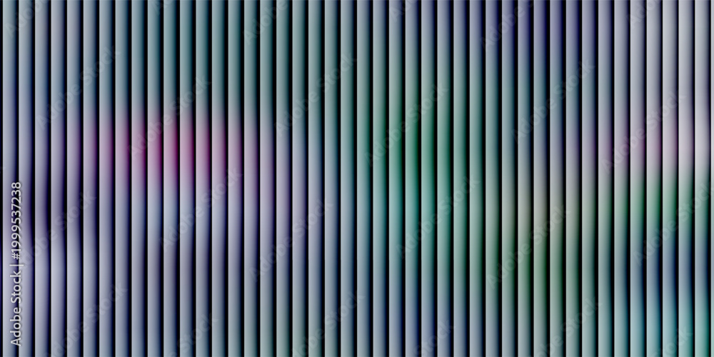 Obraz premium Futuristic ribbed texture with fractal glass effect and smooth fluted vertical lines of rainbow neon gradient.