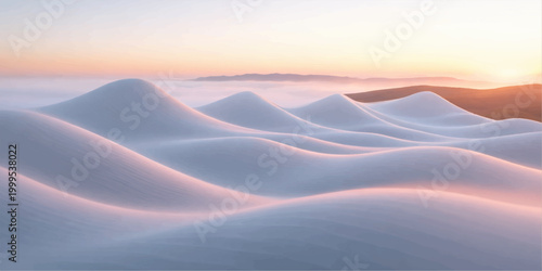 Golden sun sets over the arid Sahara wilderness where heat haze meets the clouds above a landscape of dry sand dunes and majestic snow covered mountain peaks