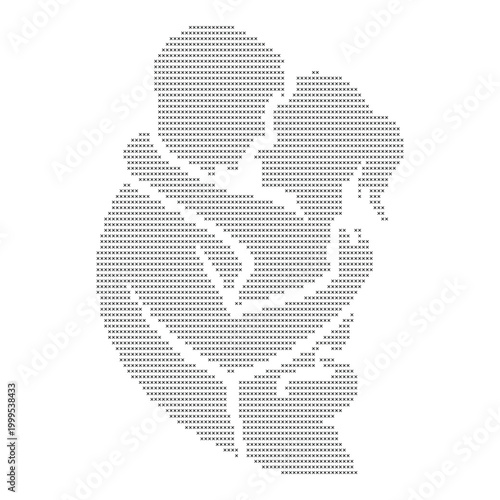 Mother holding child silhouette formed by horizontal line pattern. Minimal striped illustration expressing care, love, and bonding. Clean modern design for parenting, family, and healthcare themes.