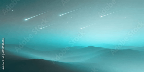 An abstract blue background blends a sunlit sky with clouds and deep ocean waves, featuring sunlight rays piercing the liquid surface to reveal a shimmering underwater nature texture