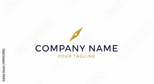 Golden pen nib company logo symbol.