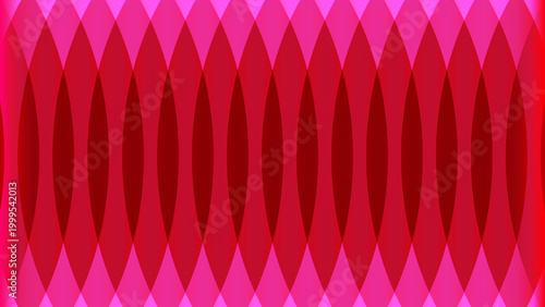Abstract pink and red geometric pattern with overlapping curved shapes