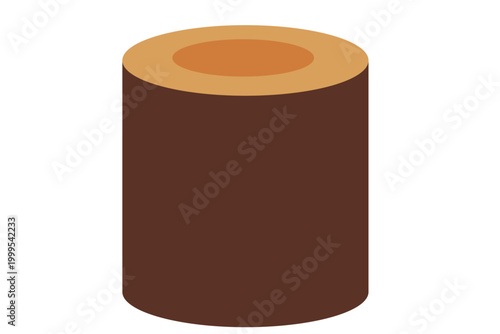 シンプルな丸太のイラスト 木材素材と自然資源のコンセプト