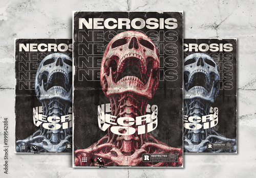 Dark Art Skull Typography Poster Layout