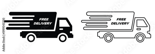 Delivery Truck icon set. Express delivery trucks icons. Fast shipping truck. Delivery truck icon set fast shipping.