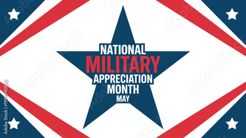 Bild auf Leinwand national military appreciation month patriotic star design with red white blue b