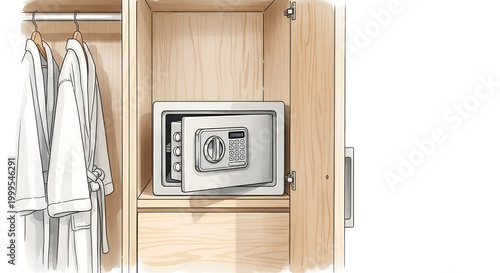 Hotel safe inside a closet