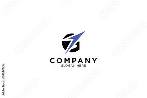 human letter g with business minimalist logo template