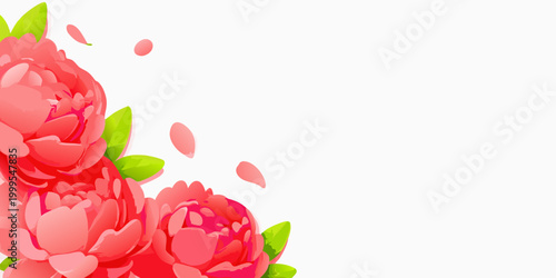 Pink peony bouquet a vibrant floral arrangement with falling petals
