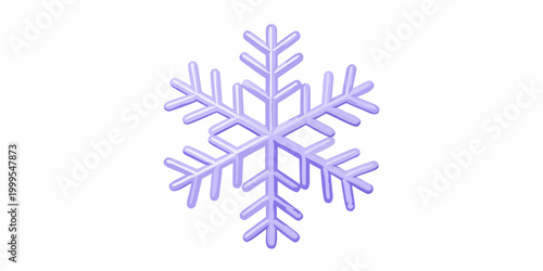 Lavender snowflake 3d render on a white background