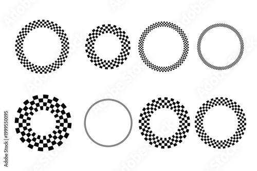 Photos Geometric Circular Pattern with Checkerboard Effect