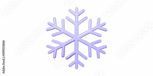 Lavender snowflake 3d render on white background