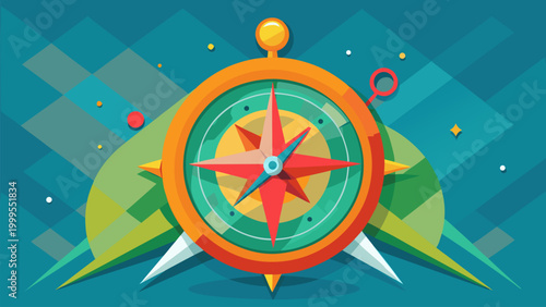 Vibrant compass symbol representing leadership, guidance, and strategic planning. Ideal for career path, travel, and finding innovative business solutions.