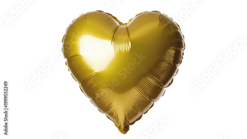Shiny golden heart shaped foil balloon decoration