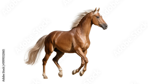 Photos Chestnut Running Horse with Flowing Mane and Tail