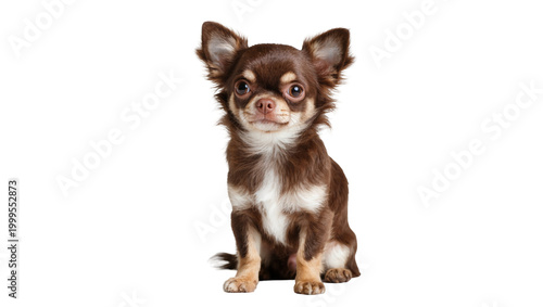 Brown and White Chihuahua Puppy Sitting and Looking Up