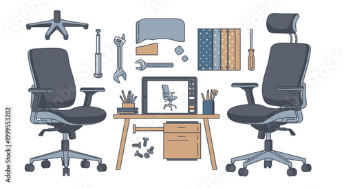 Chair Repair and Restoration Process with Tools