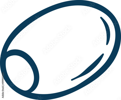 Blue sketch of an olive fruit. Simple vector for culinary projects or Mediterranean recipe cards