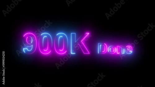 Neon glowing 3 d text animation k done in purple and blue light style with futuristic digital