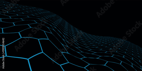 Abstract cube hexagon shape background. Vector banner design. Hexagons pattern. Geometric abstract background with simple hexagonal elements. Medical. Vector digital art banner.